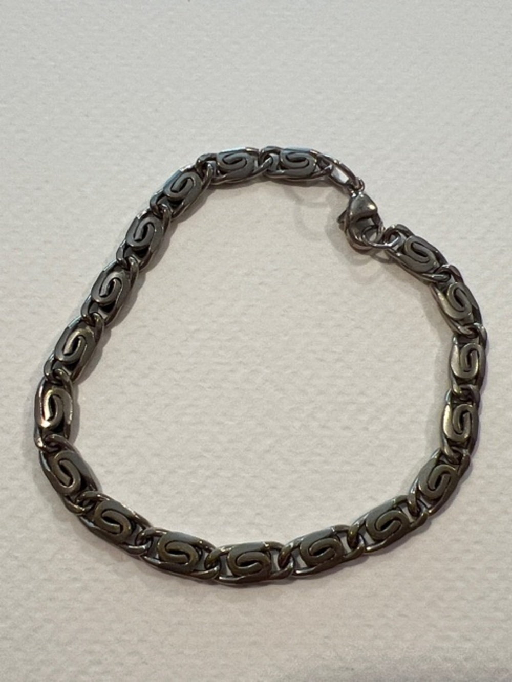 Sterling Silver Link Bracelet - Swirl Link Design